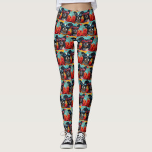 Japanisches Kinn mit Herz-Rose Valentinstag Leggings