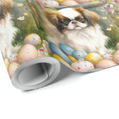 Japanisches Kinn mit Ostereiern Geschenkpapier (Rolleneckpunkt)