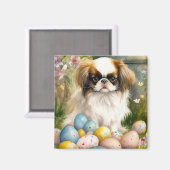 Japanisches Kinn mit Ostereiern Magnet (Vorderseite/Rückseite)