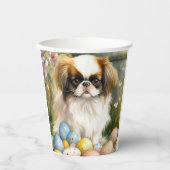 Japanisches Kinn mit Ostereiern Pappbecher (Vorderseite)