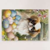 Japanisches Kinn mit Ostereiern Puzzle (Horizontal)