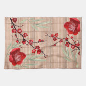Japanisches Kirschblüten-Bambus-Muster Geschirrtuch (Horizontal)