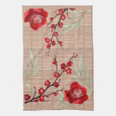 Japanisches Kirschblüten-Bambus-Muster Geschirrtuch (Vertikal)
