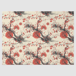 Japanisches Kirschblüten-Fächer-Muster (4) Seidenpapier