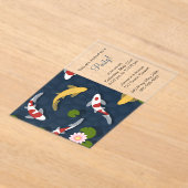 Japanisches Koi Fish Pond Party Acryleinladungen (Ablage )