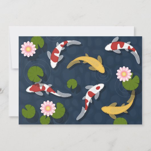 Japanisches Koi Fish Pond Party Einladung (Rückseite)
