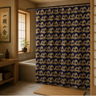 Japanisches Koi-Goldfisch-Friesmuster Duschvorhang