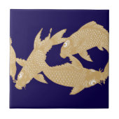 Japanisches Koi-Goldfisch-Friesmuster Fliese (Vorderseite)