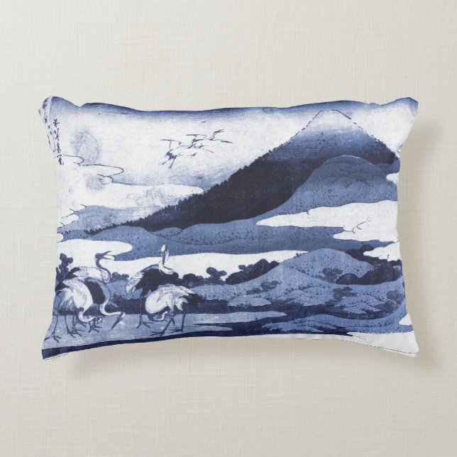 Japanisches Kran-Kissen Zierkissen (Vorderseite)