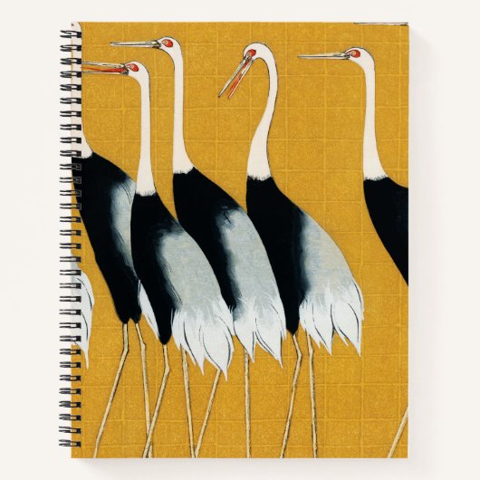 Japanisches Kranartuchmuster Notizblock (Vorderseite)