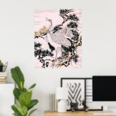 japanisches Krangevogeldesign Poster (Heimbüro)
