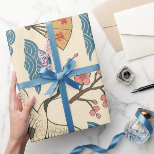 Japanisches Kranich-Sakura-Muster-Wrap-Papier Geschenkpapier