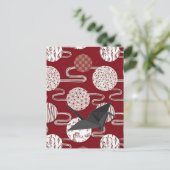 Japanisches Kranmuster Postkarte (Stehend Vorderseite)