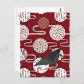 Japanisches Kranmuster Postkarte (Vorne/Hinten)