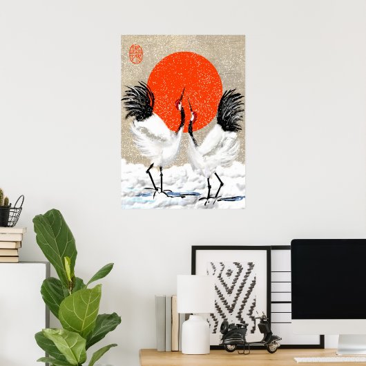 Japanisches Kranposter Poster (Heimbüro)