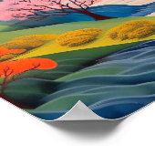 Japanisches Landschaftskunstposter, japanische Wal Poster (Ecke)