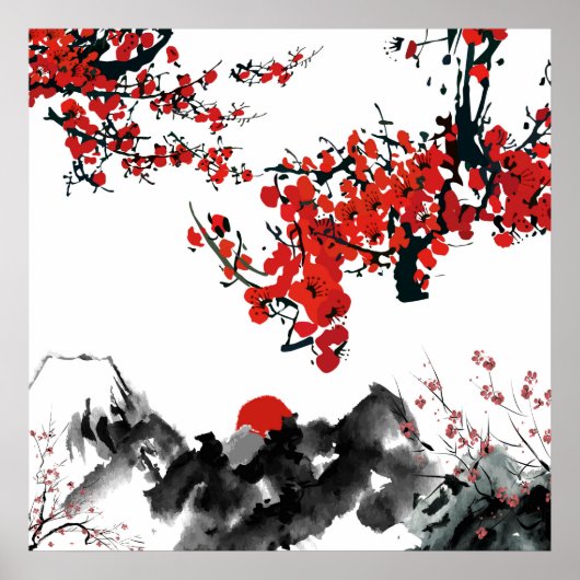 Japanisches Landschaftspopster Poster (Vorne)