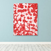 Japanisches Leaf Print, Dunkelrot und Weiß Leinwanddruck (Insitu (Holzboden))