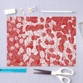 Japanisches Leaf Print, Dunkelrot und Weiß Seidenpapier (Handwerk)