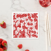 Japanisches Leaf Print, Dunkelrot und Weiß Serviette (Beispiel)