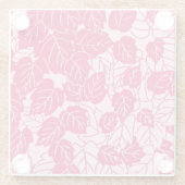 Japanisches Leaf Print, Fuchsia und Light Pink Glasuntersetzer (Rückseite)