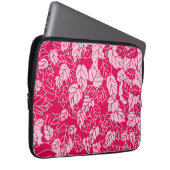 Japanisches Leaf Print, Fuchsia und Light Pink Laptopschutzhülle (Vorne Rechts)