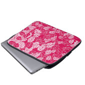 Japanisches Leaf Print, Fuchsia und Light Pink Laptopschutzhülle (Vorne Knopf)
