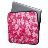 Japanisches Leaf Print, Fuchsia und Light Pink Laptopschutzhülle (Vorderseite Links)