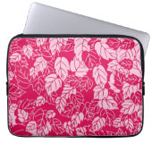 Japanisches Leaf Print, Fuchsia und Light Pink Laptopschutzhülle (Vorderseite)