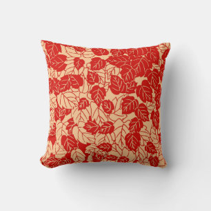 Japanisches Leaf Print, Mandarin Orange Kissen