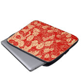Japanisches Leaf Print, Mandarin Orange Laptopschutzhülle (Vorne Knopf)