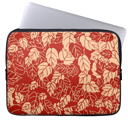 Japanisches Leaf Print, Mandarin Orange Laptopschutzhülle (Vorderseite)