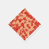 Japanisches Leaf Print, Mandarin Orange Serviette (Ecke)
