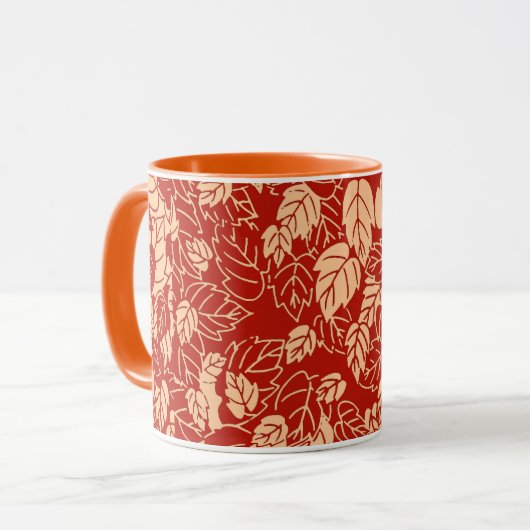 Japanisches Leaf Print, Mandarin Orange Tasse (Vorderseite Links)