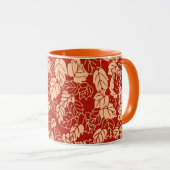 Japanisches Leaf Print, Mandarin Orange Tasse (VorderseiteRechts)