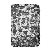 Japanisches Leaf Print, Schwarz/Weiß Badematte (Vorderseite Vertikal)