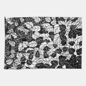 Japanisches Leaf Print, Schwarz/Weiß Handtuch (Horizontal)