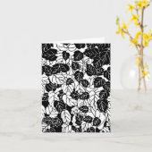 Japanisches Leaf Print, Schwarz/Weiß Karte (Gelbe Blume)