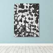 Japanisches Leaf Print, Schwarz/Weiß Leinwanddruck (Insitu (Holzboden))