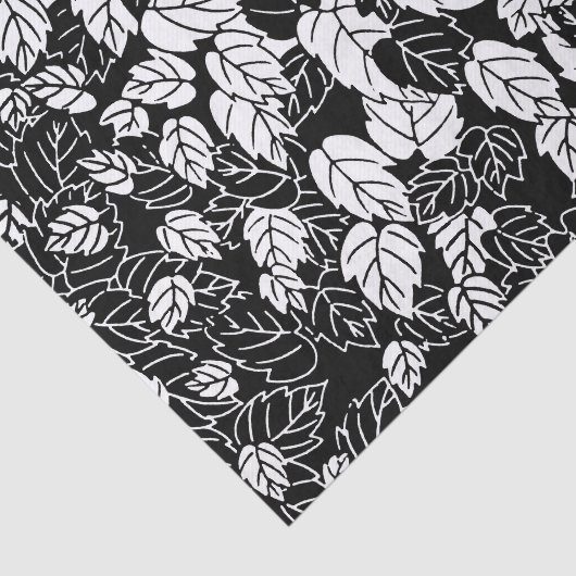 Japanisches Leaf Print, Schwarz/Weiß Seidenpapier (Ausschnitt)