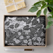 Japanisches Leaf Print, Schwarz/Weiß Seidenpapier (Geschenk)