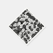 Japanisches Leaf Print, Schwarz/Weiß Serviette (Ecke)