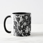 Japanisches Leaf Print, Schwarz/Weiß Tasse (Links)