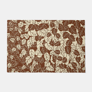 Japanisches Leaf Print, Taupe Tan und Beige Fußmatte