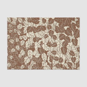 Japanisches Leaf Print, Taupe Tan und Beige Seidenpapier