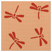 Japanisches Libellen-Muster, Mandarine Stoff (Nahaufnahme)