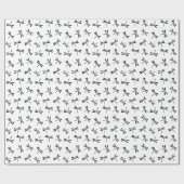Japanisches Libellen-Muster, Schwarzweiss Geschenkpapier (Flach)