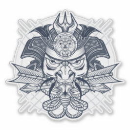 Japanisches Lion Samurai Emblem Aufkleber