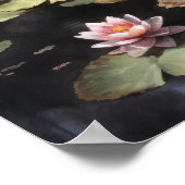 Japanisches Lotus Blume Pond Art Print Poster (Ecke)