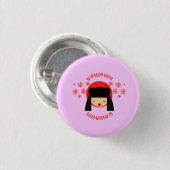 japanisches Mädchen Button (Vorne & Hinten)